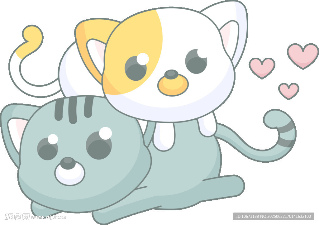 可爱猫咪依偎在一起