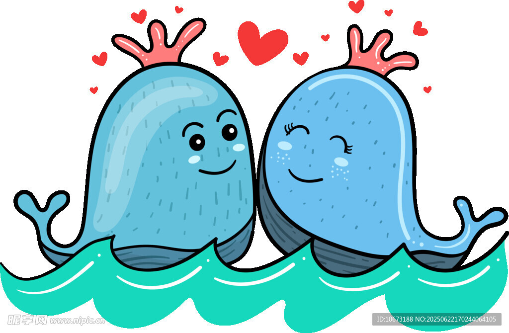 浪漫鲸鱼情侣在水中依偎