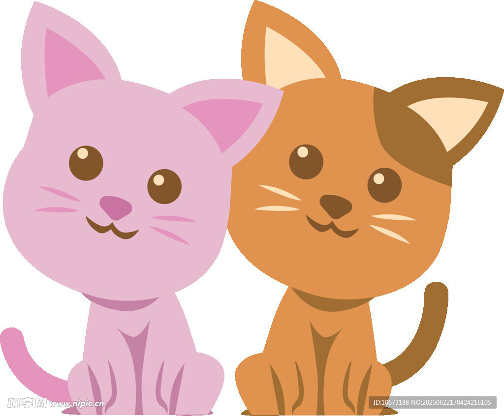 可爱双色猫咪