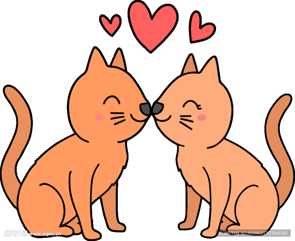 亲吻的猫咪情侣