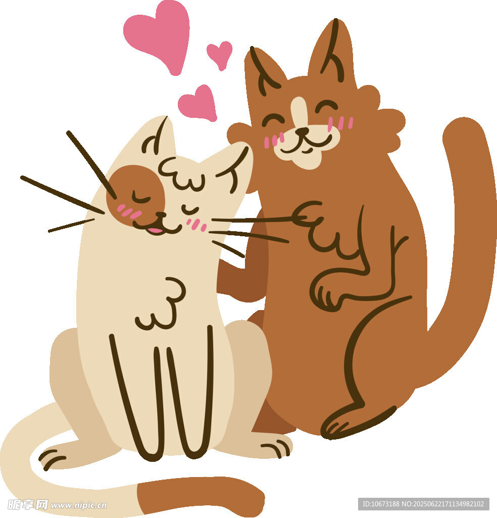 甜蜜依偎的猫咪情侣