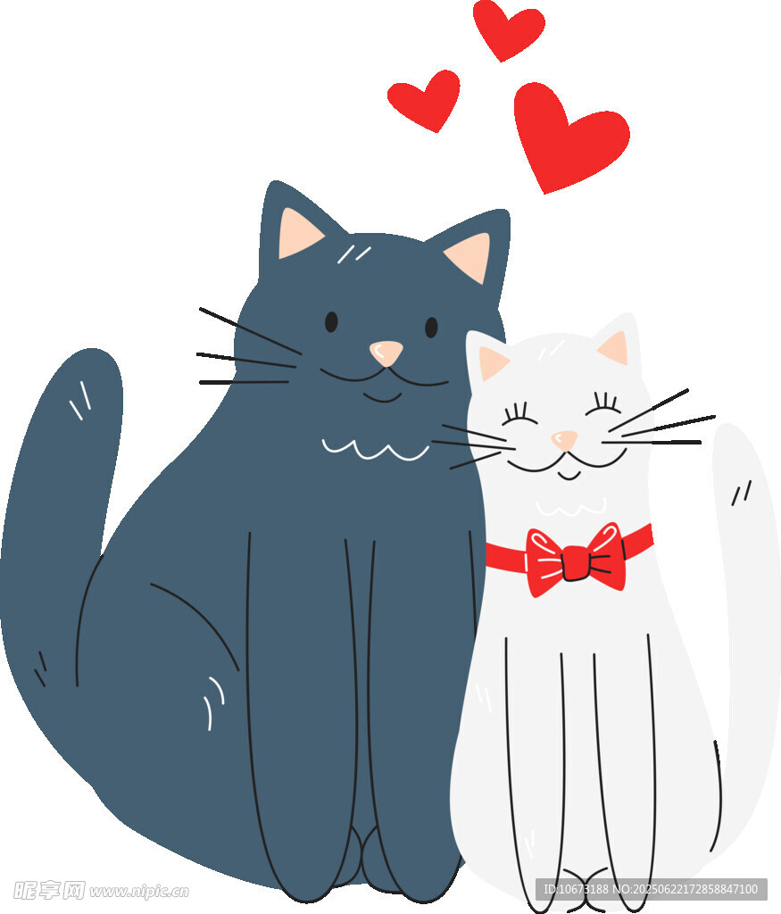 甜蜜依偎的猫咪情侣