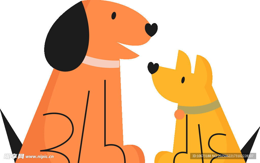 两只萌犬对视