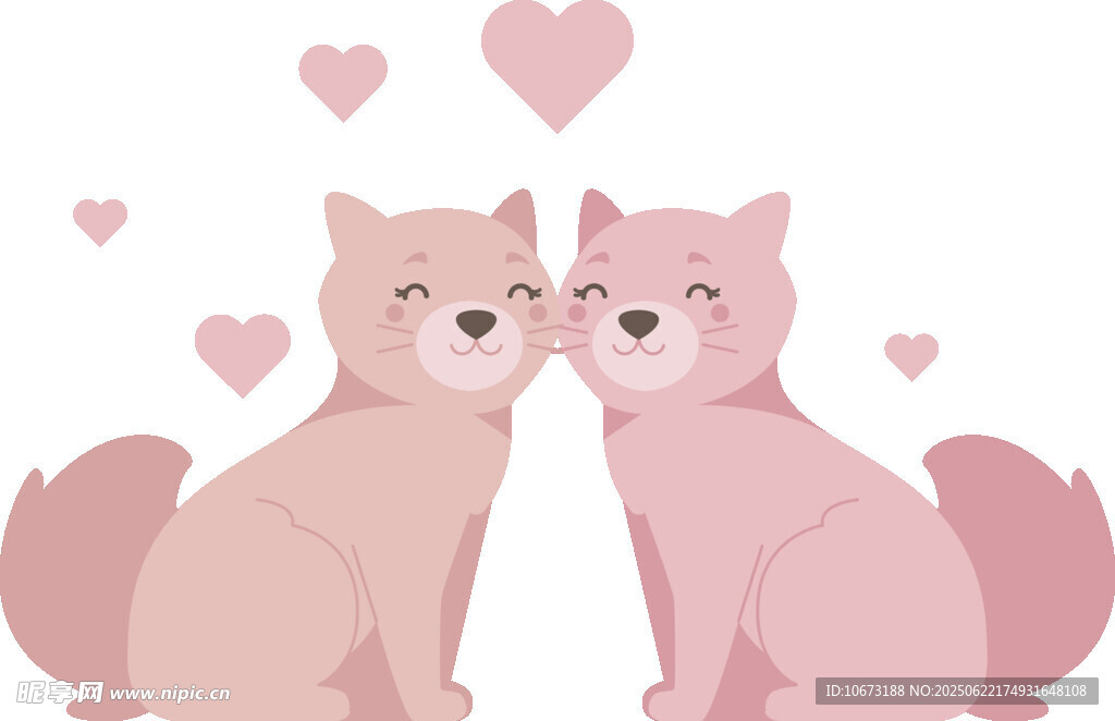 甜蜜依偎的猫咪情侣