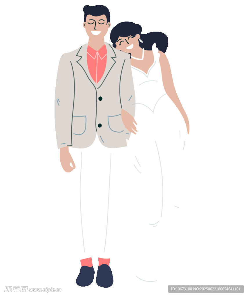 甜蜜新婚夫妇浪漫依偎