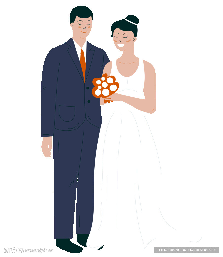 新婚夫妇甜蜜形象