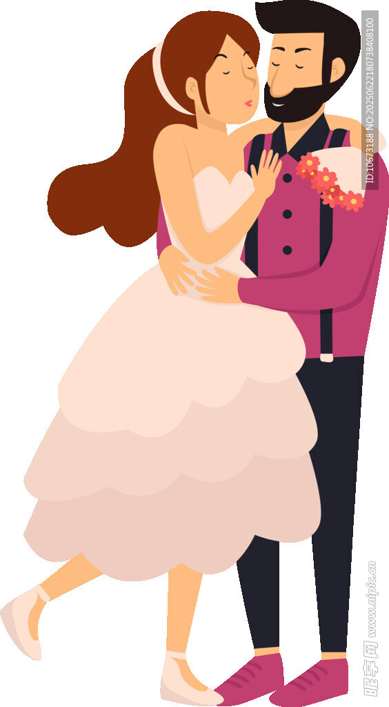 浪漫跳舞的新婚夫妇