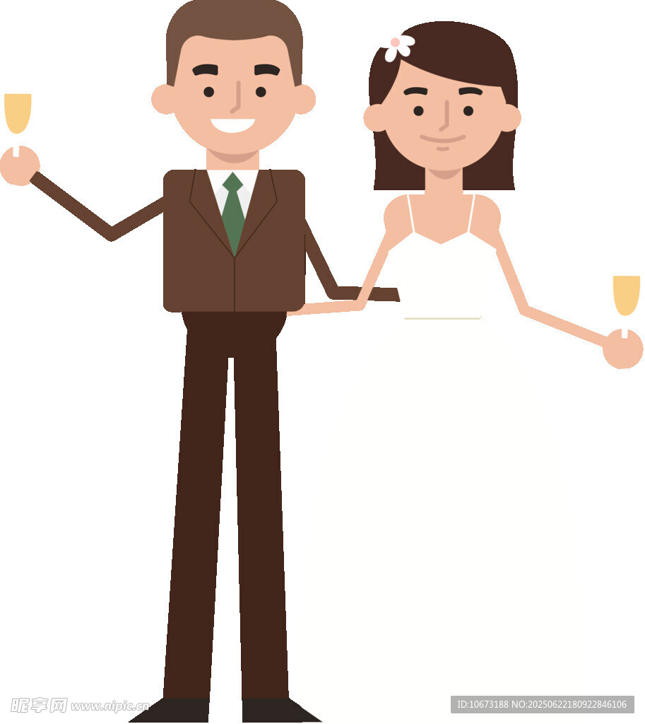 新婚夫妇举杯庆祝