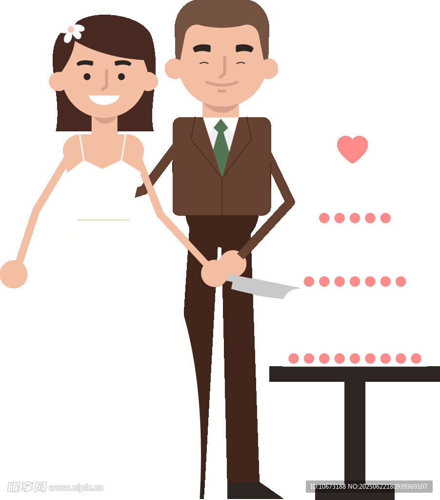 新婚夫妇甜蜜切婚礼蛋糕