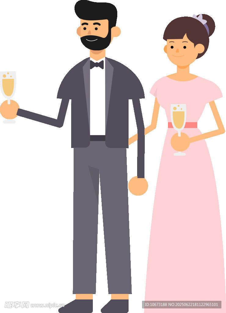 新婚夫妇举杯庆祝