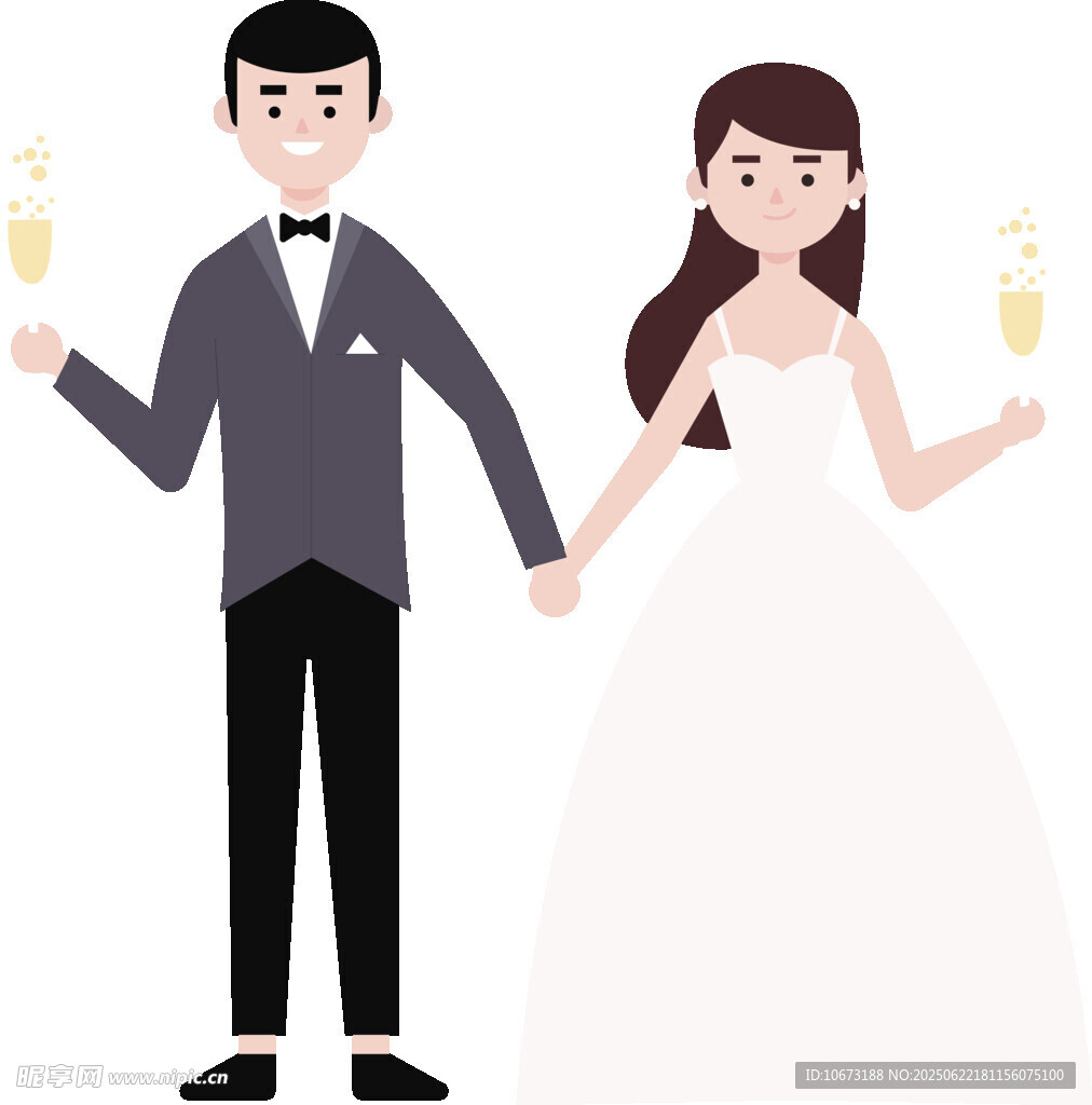 新婚夫妇举杯庆祝
