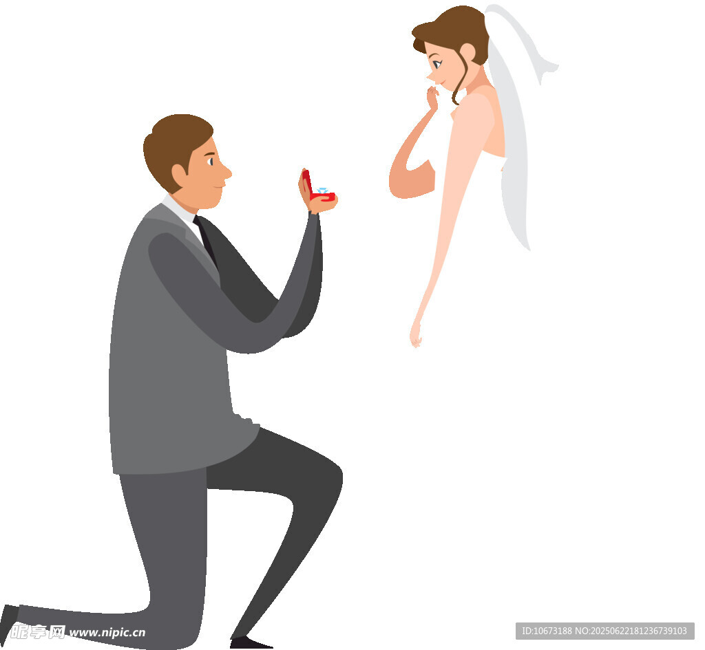 男子跪地向新娘求婚
