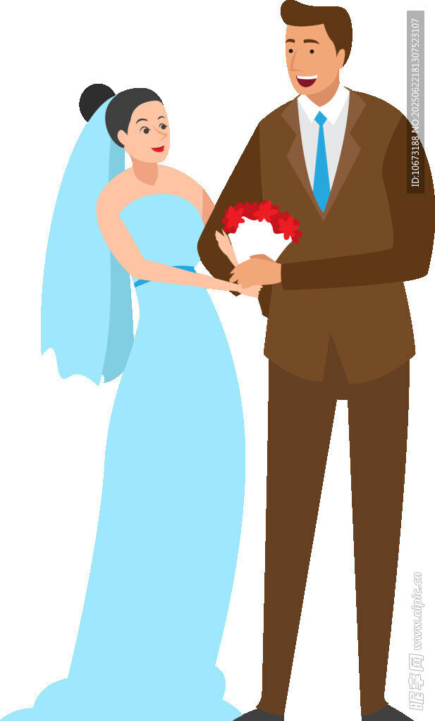 新婚夫妇甜蜜手持红心