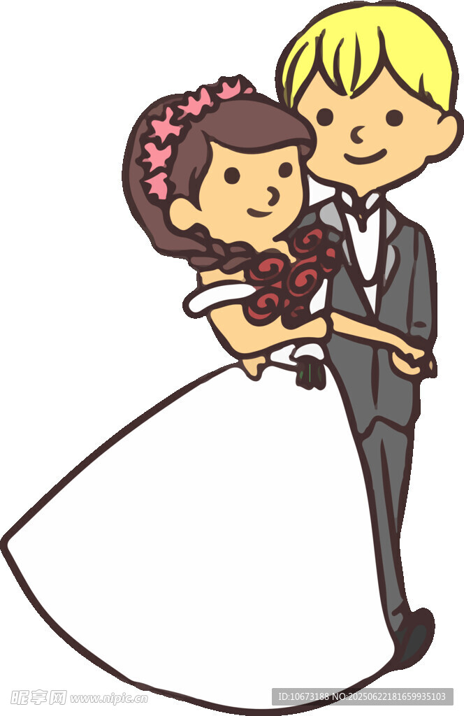 甜蜜新婚夫妇卡通形象