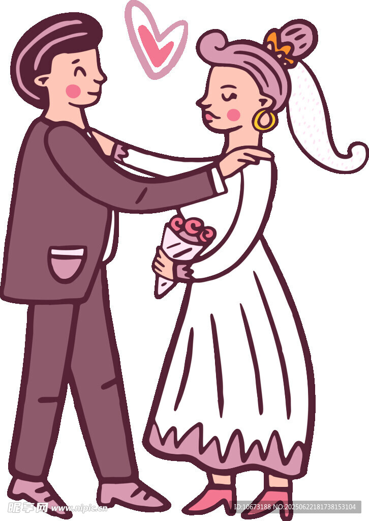 浪漫新婚夫妇甜蜜互动