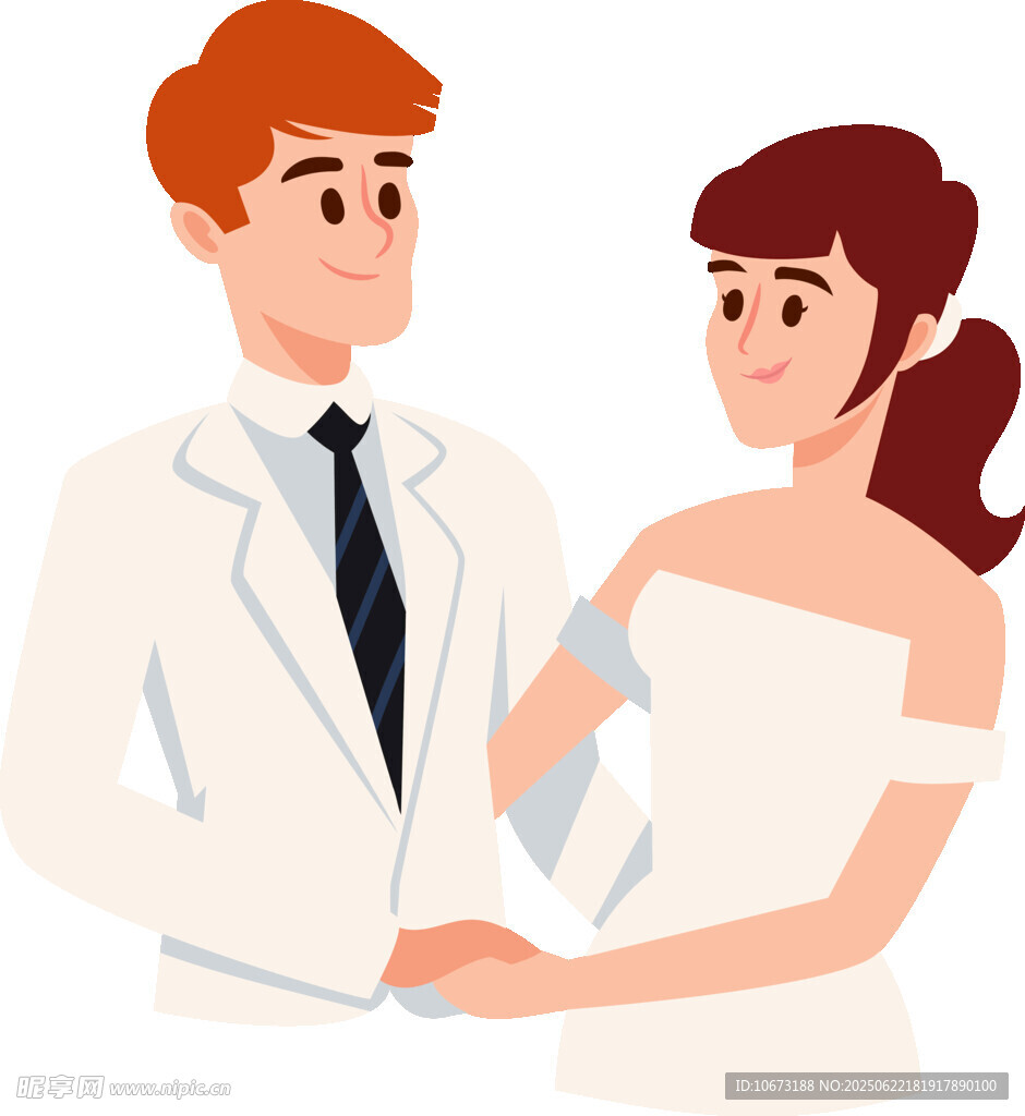 甜蜜新婚夫妇牵手瞬间