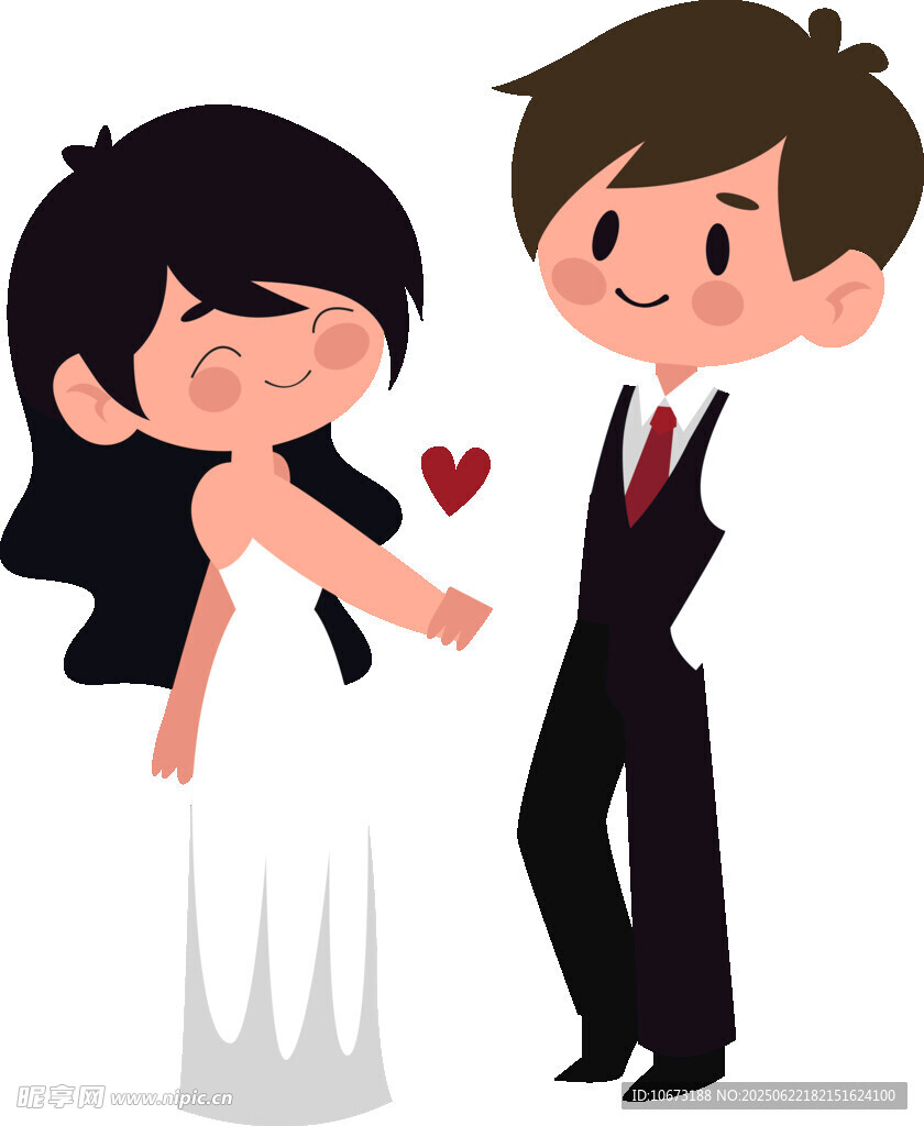 新婚夫妇甜蜜牵手