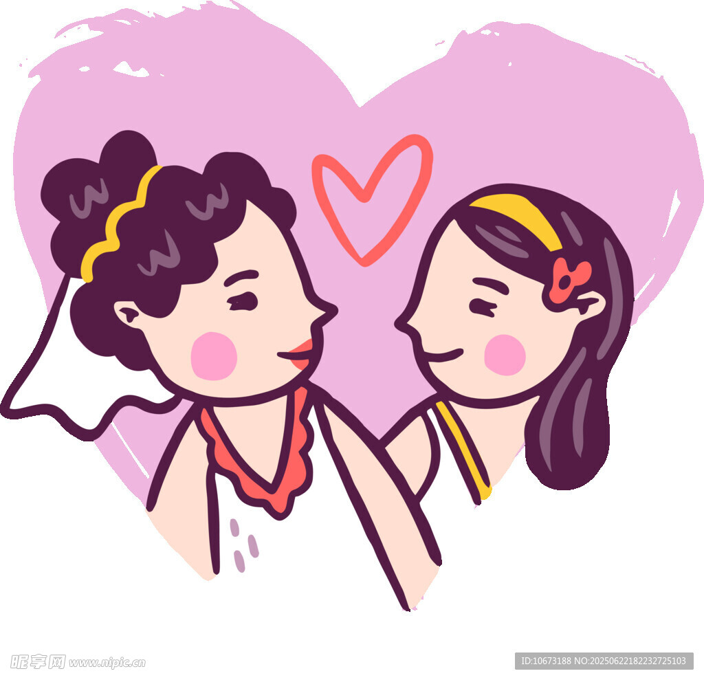 新娘与闺蜜的甜蜜对视