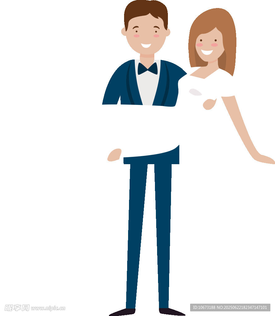 新婚夫妇携手展示空白牌