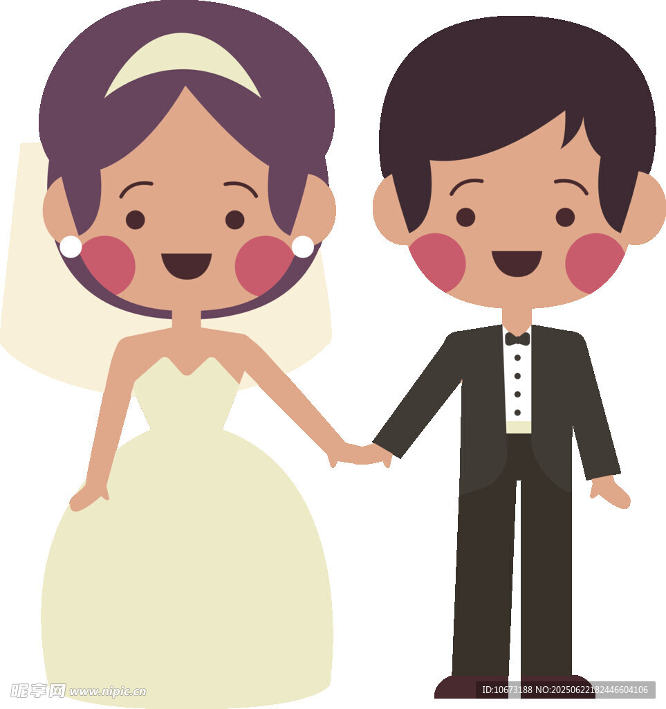 可爱卡通新婚夫妇形象