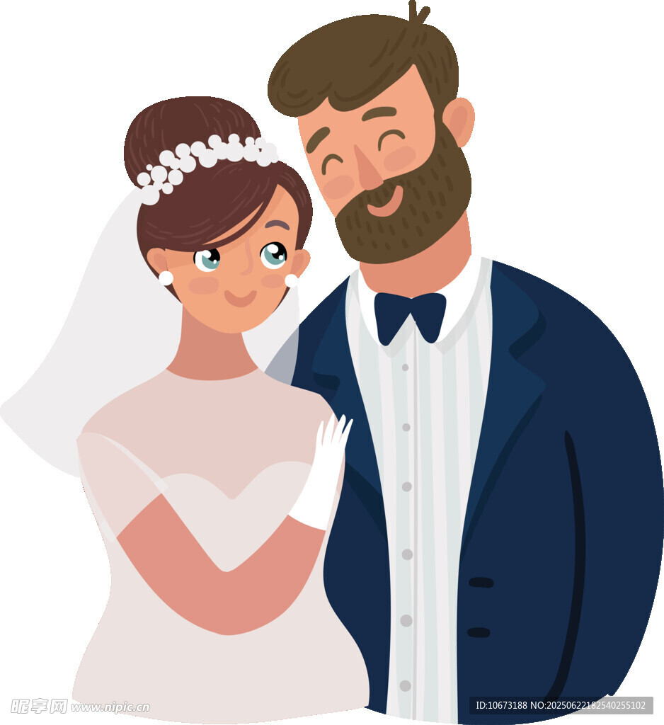 甜蜜新婚夫妇幸福依偎