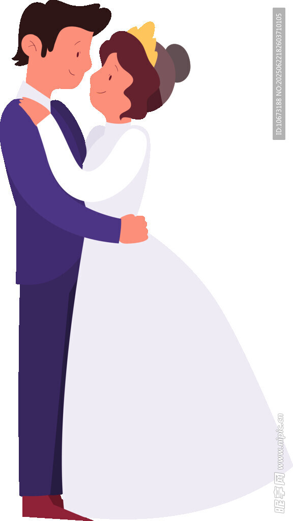 新婚夫妇甜蜜相拥