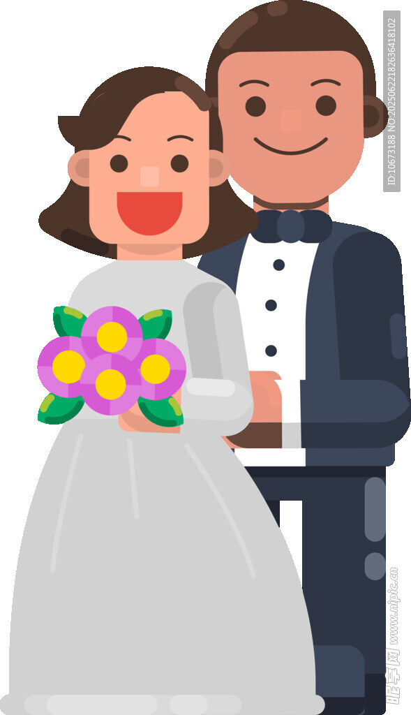 幸福新婚夫妇甜蜜瞬间