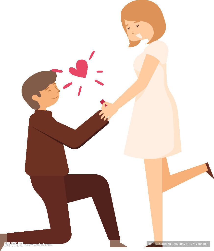 男子跪地向女子浪漫求婚