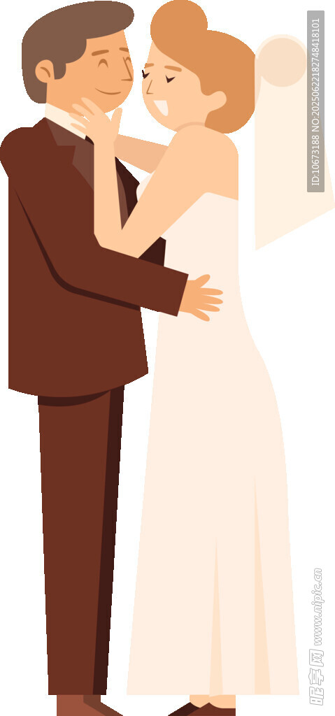 新婚夫妻甜蜜相拥