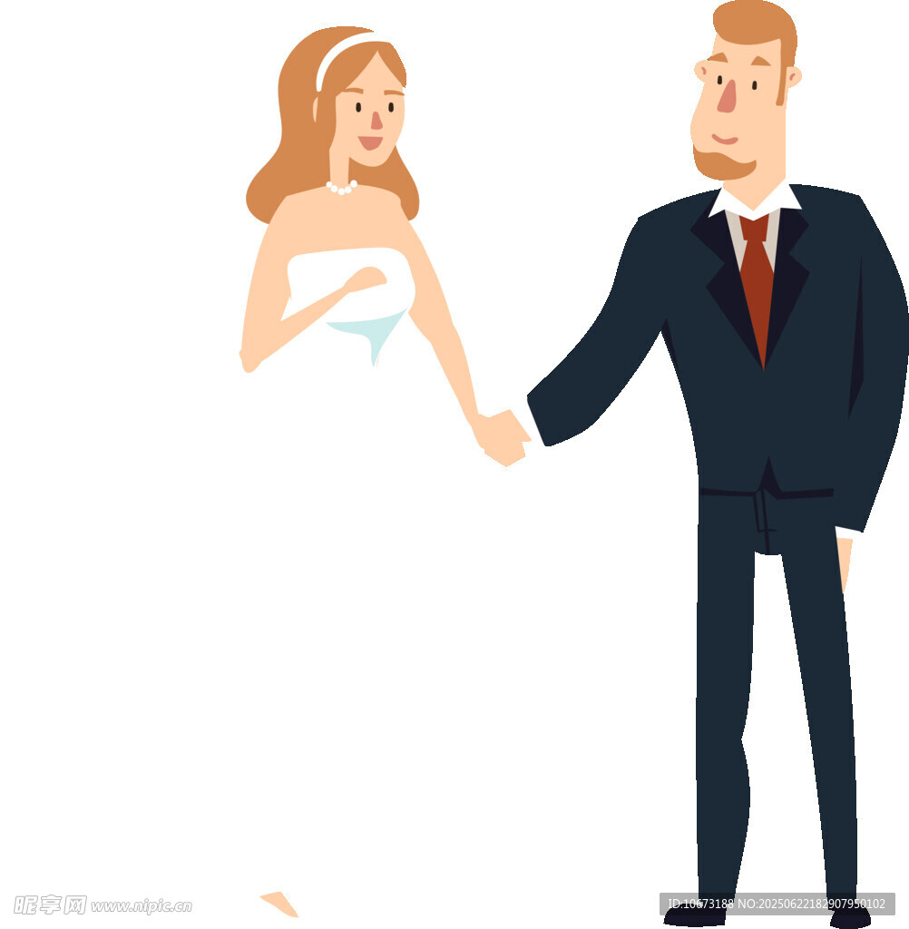 新婚夫妇牵手