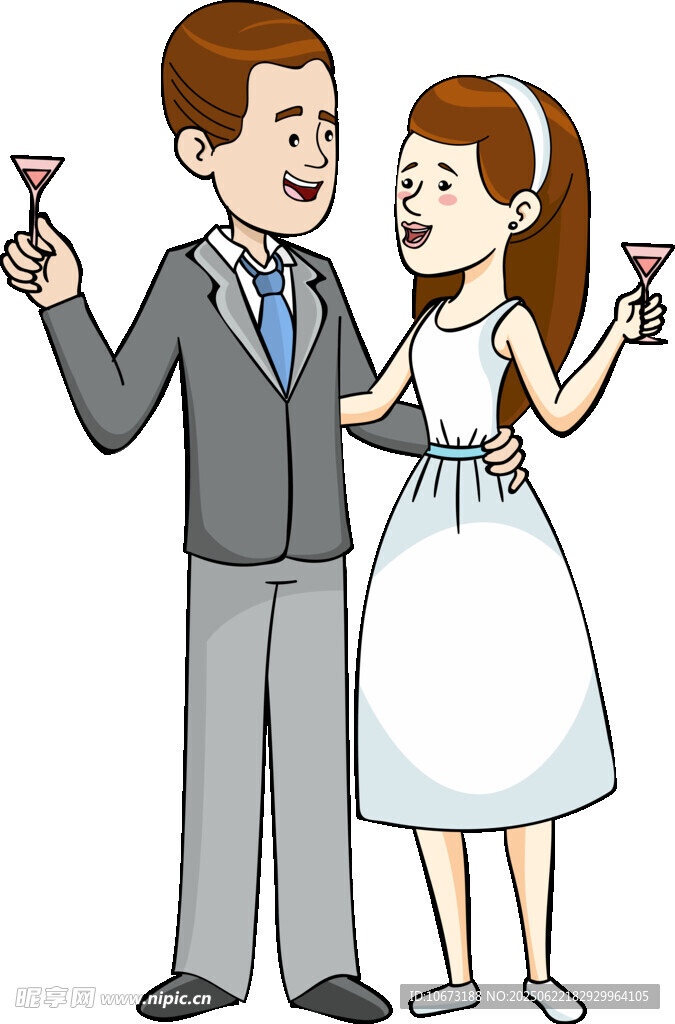 新婚夫妻举杯庆祝