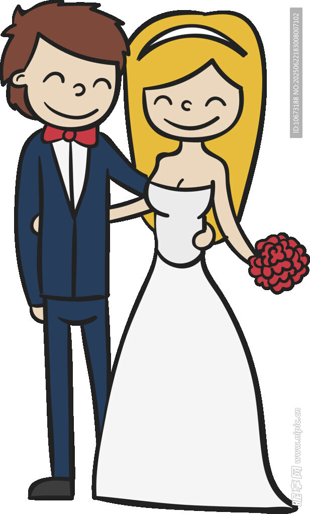 幸福新婚夫妇甜蜜瞬间