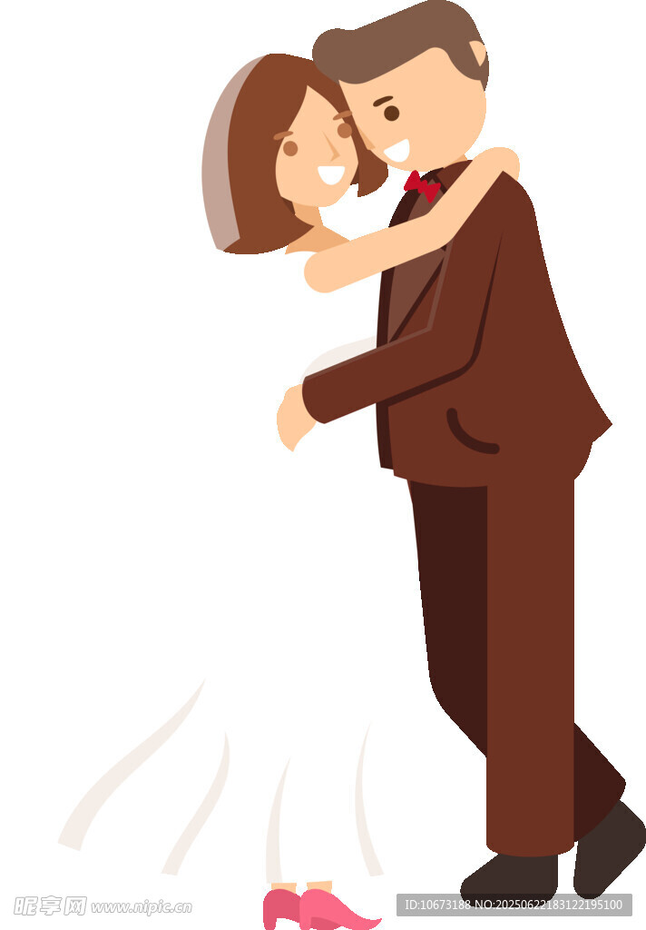 新婚夫妇甜蜜相拥