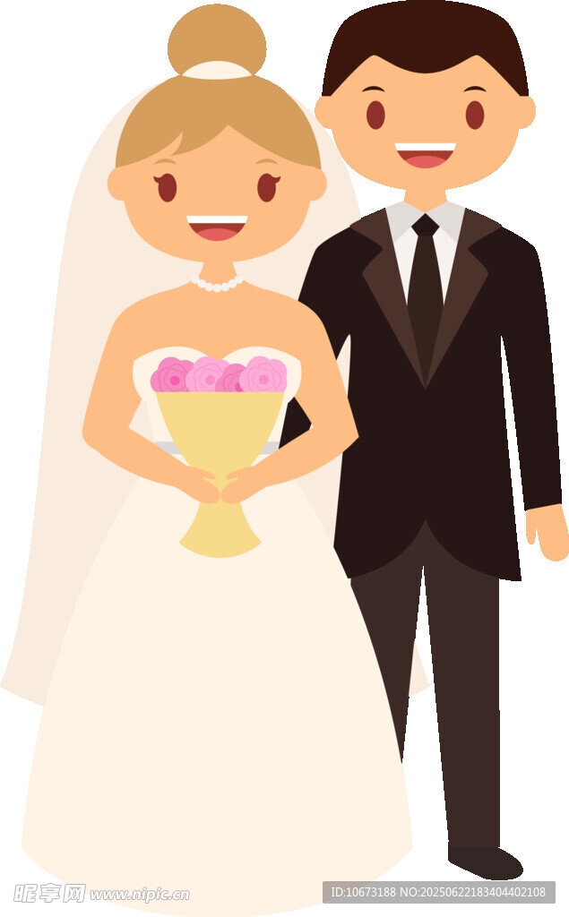 幸福新婚夫妇形象