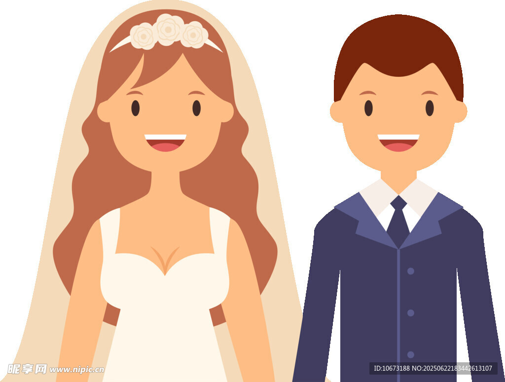 幸福新婚夫妇形象