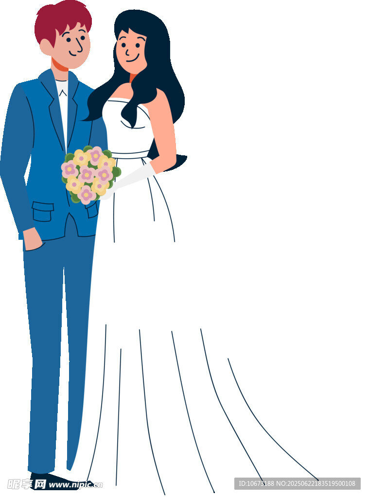 新婚夫妇甜蜜相拥
