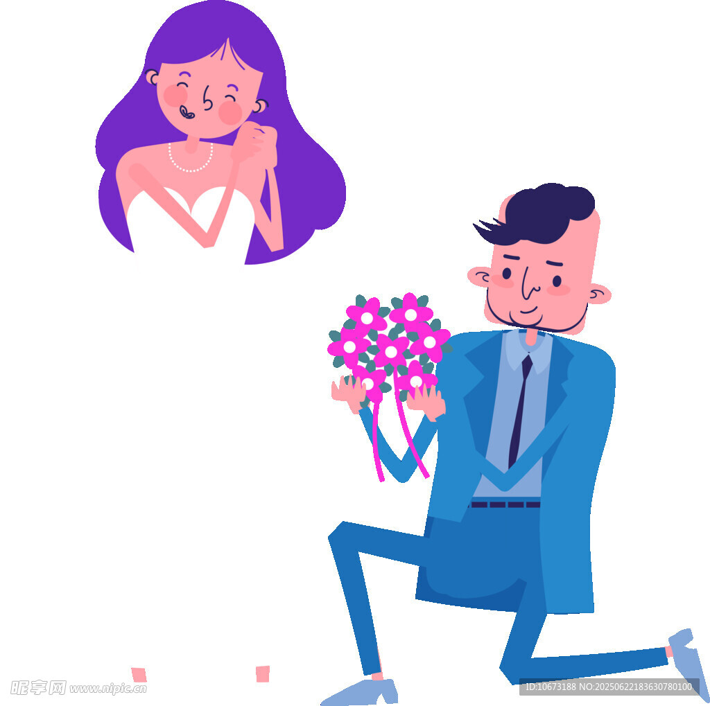 男子跪地向女子浪漫求婚