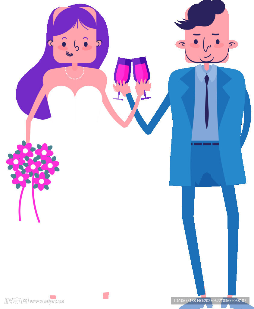 新婚夫妇举杯庆祝