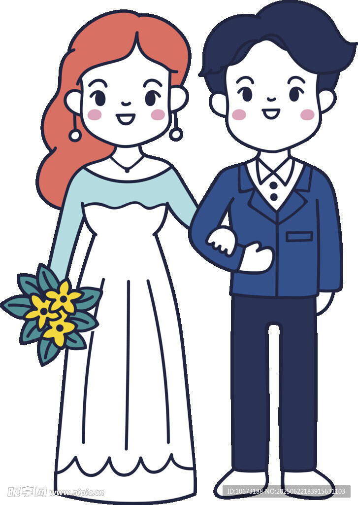 甜蜜新婚夫妇幸福模样