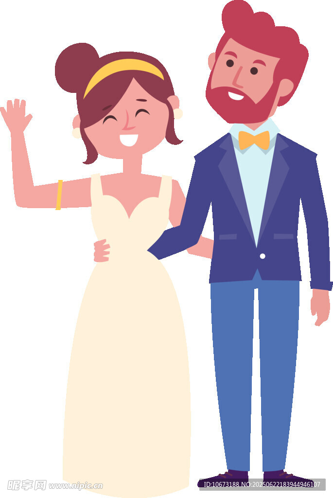 甜蜜新婚夫妇幸福相依
