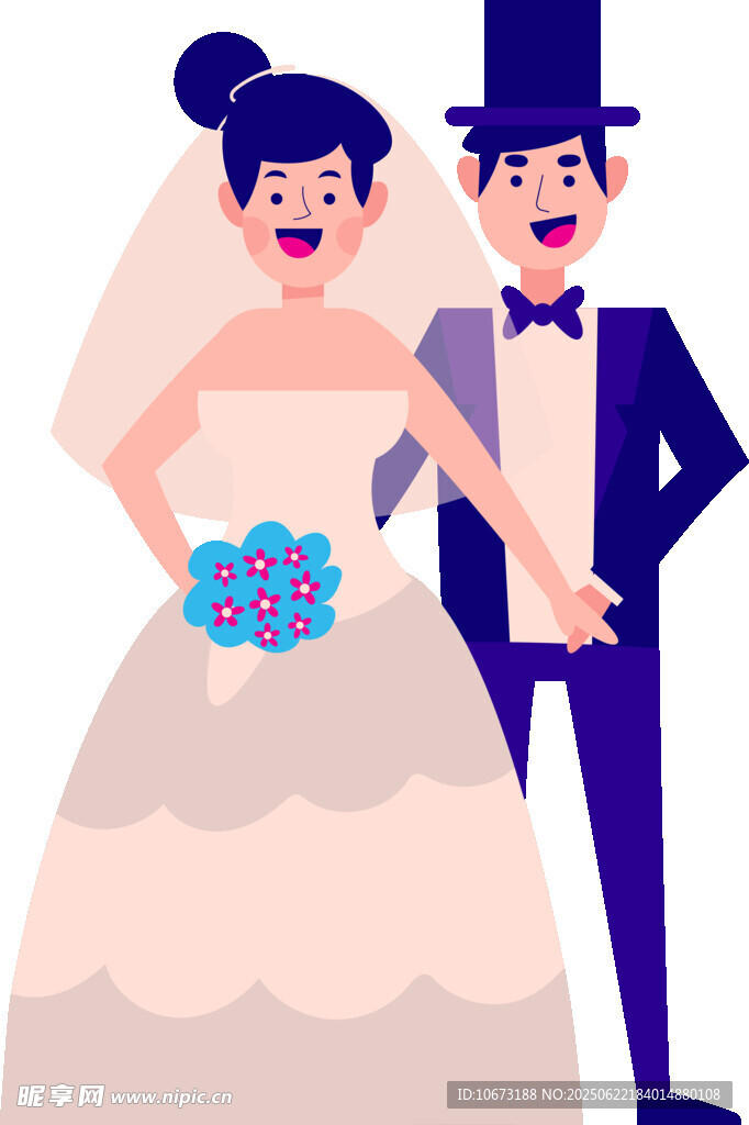 幸福新婚夫妇甜蜜瞬间