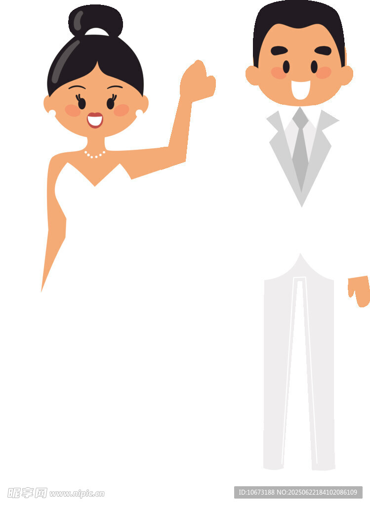 幸福新婚夫妇形象
