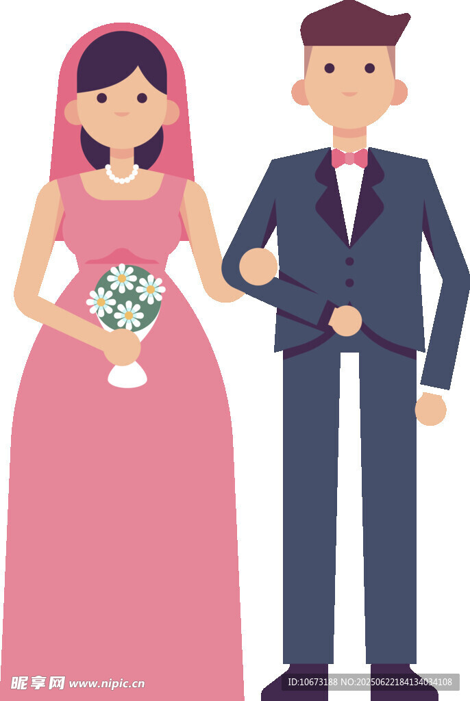 新婚夫妇甜蜜携手