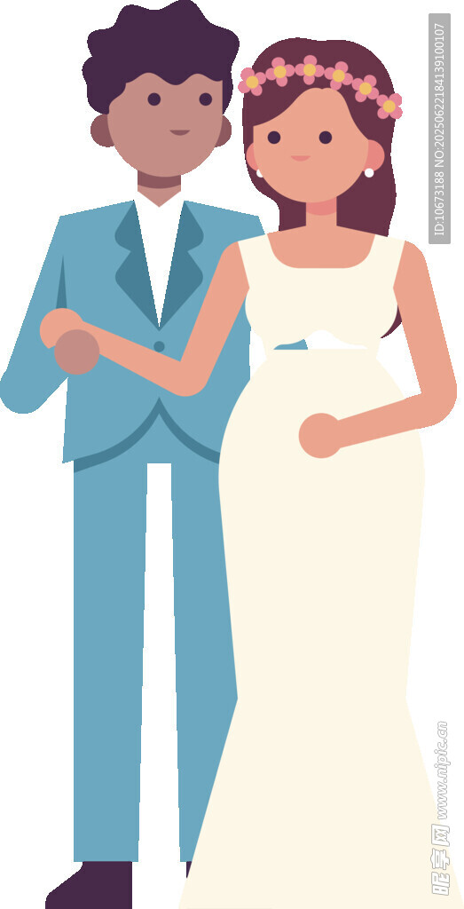新婚夫妇甜蜜相拥