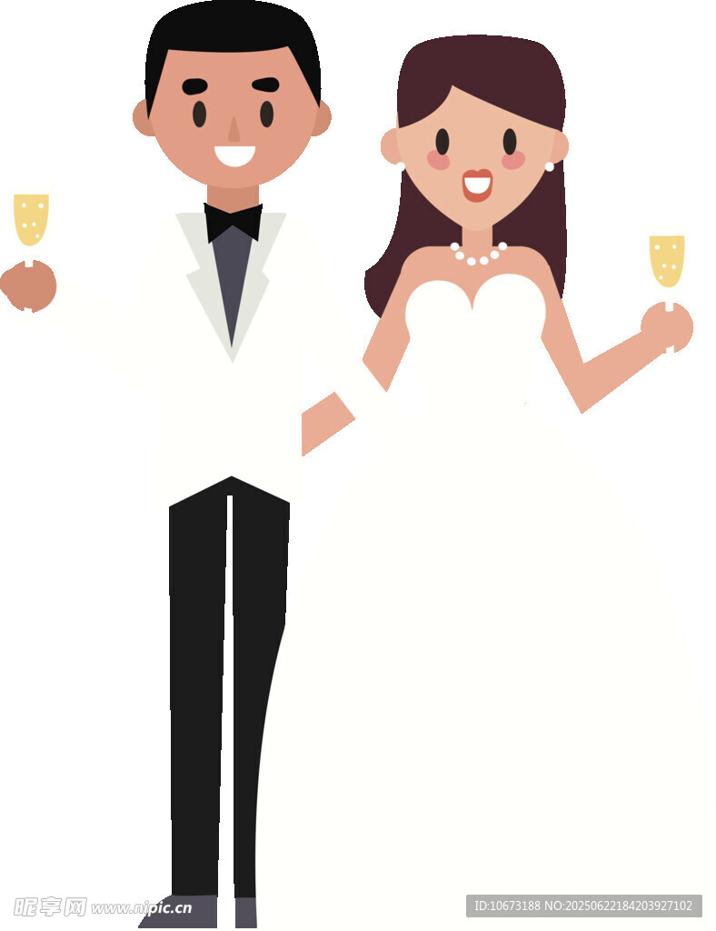 新婚夫妇举杯庆祝