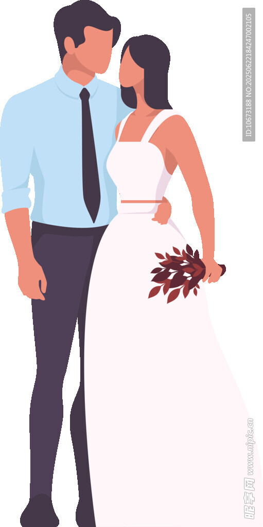 新婚夫妇甜蜜依偎