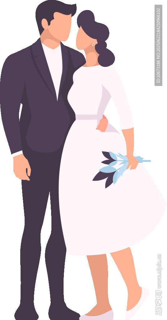 新婚夫妇甜蜜相依