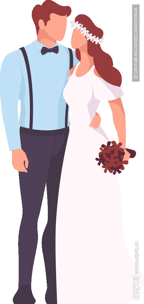 浪漫新婚夫妇甜蜜相拥