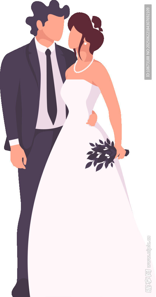 新婚夫妇甜蜜依偎