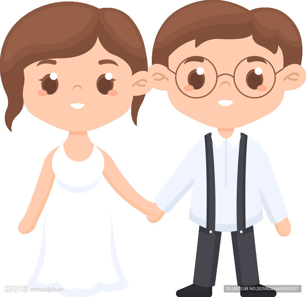 可爱卡通新婚情侣